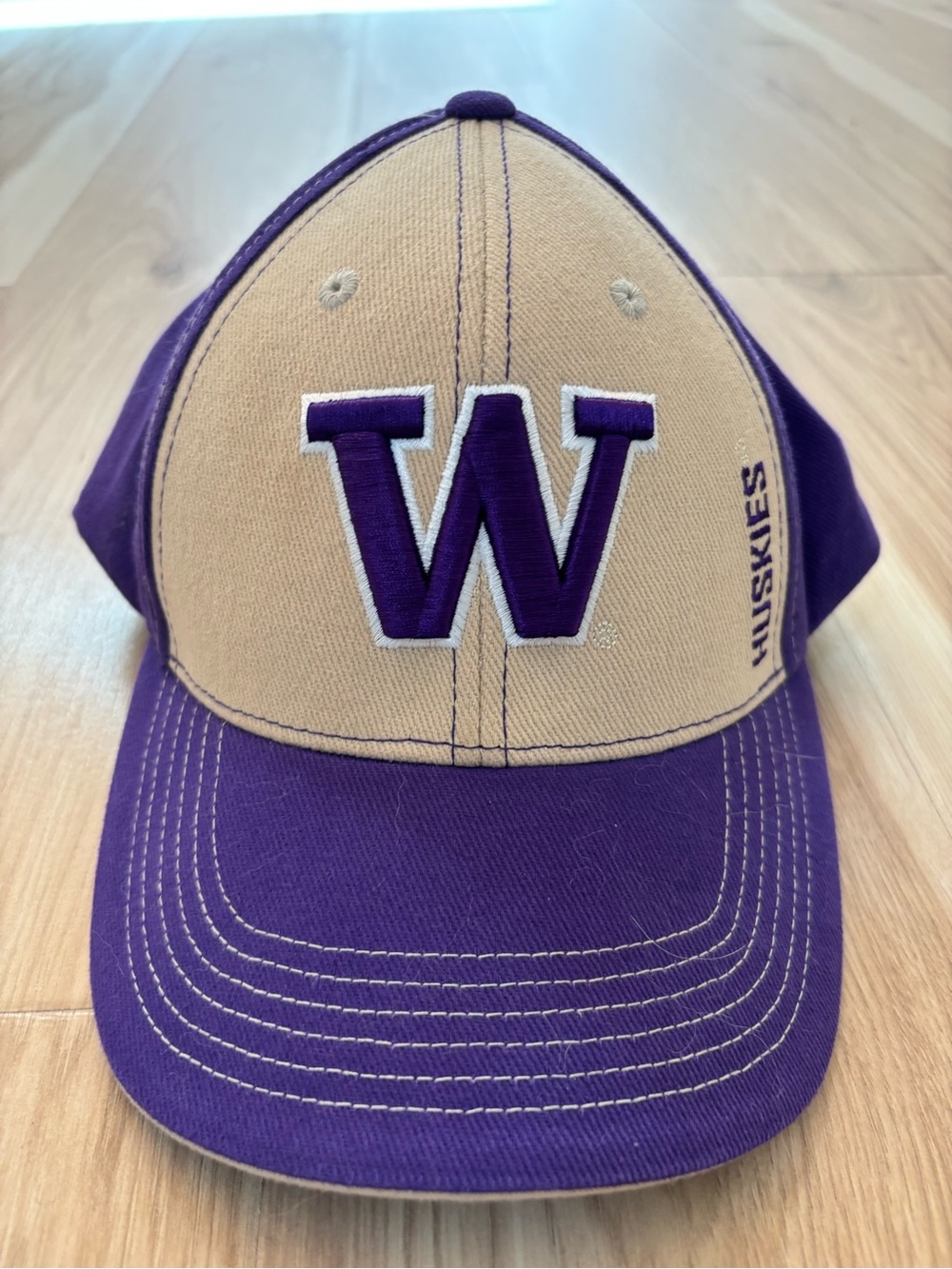 Purple & Tan 'W' Huskies Baseball Adjustable Cap
